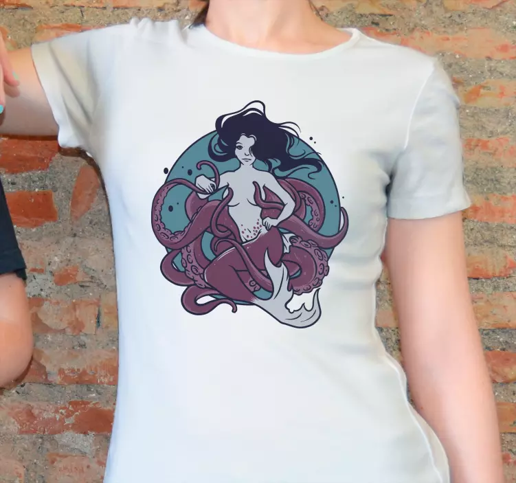 Pulpo mujer camiseta personalizada - TenVinilo