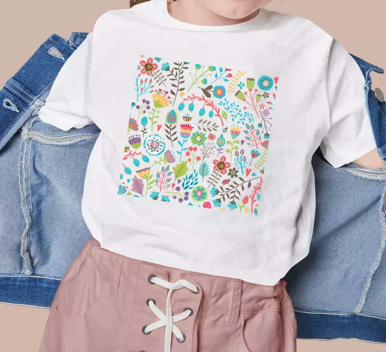 camiseta niño delicia de estampado floral - TenVinilo