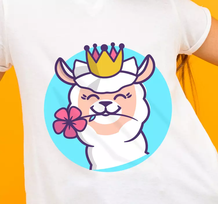 Camiseta infantil Alpaca con corona de flores - TenVinilo
