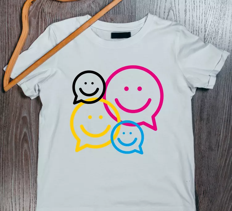 Camiseta infantil Burbujas de discurso de colores sonrientes - TenVinilo