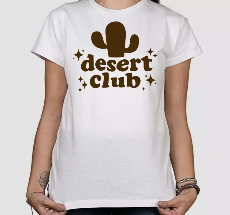 Camiseta infantil Cactus del club del desierto marrón - TenVinilo