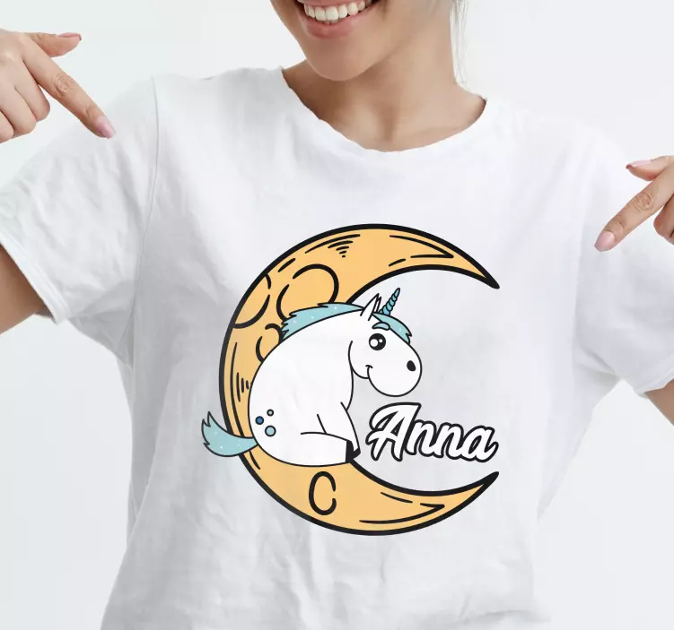 Camiseta infantil Camiseta unicornio en la luna - TenVinilo