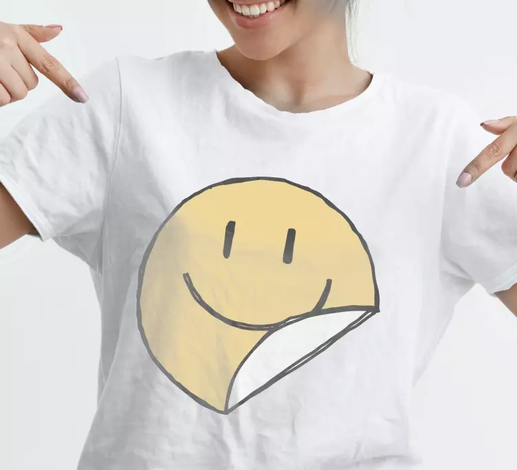 Camiseta infantil Cara de lápiz de sonrisa amarilla - TenVinilo