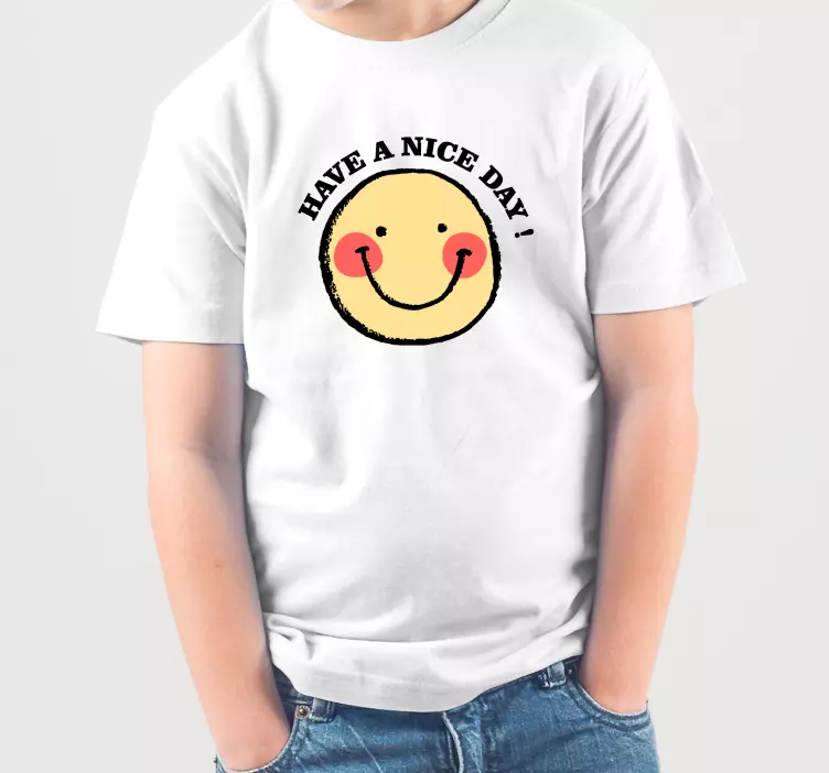 Camiseta infantil Cara sonriente "que tengas un buen día" - TenVinilo