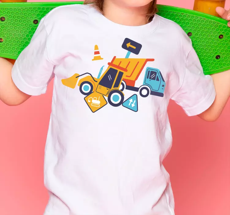 Camiseta infantil Dibujos animados de la zona de construcción - TenVinilo