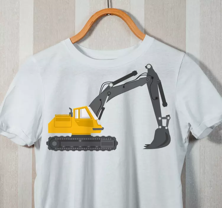 Camiseta infantil Diseño excavadora amarilla - TenVinilo