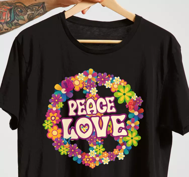 Paz amor y mariposas camiseta personalizada - TenVinilo