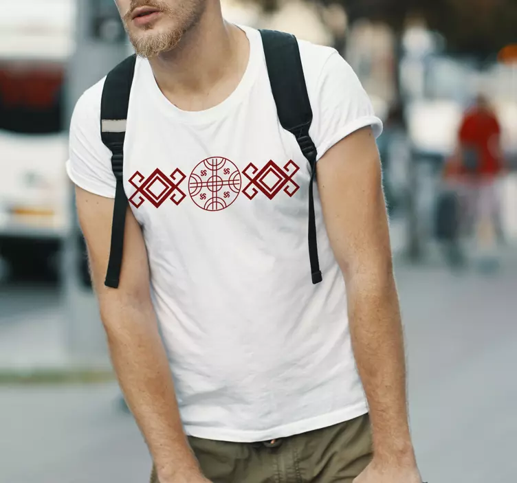 Camiseta estilo mapuche rojo - TenVinilo