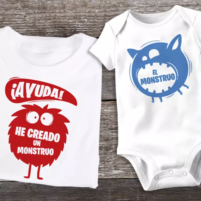 Camiseta padre e hijo Ayuda, he creado un monstruo - TenVinilo