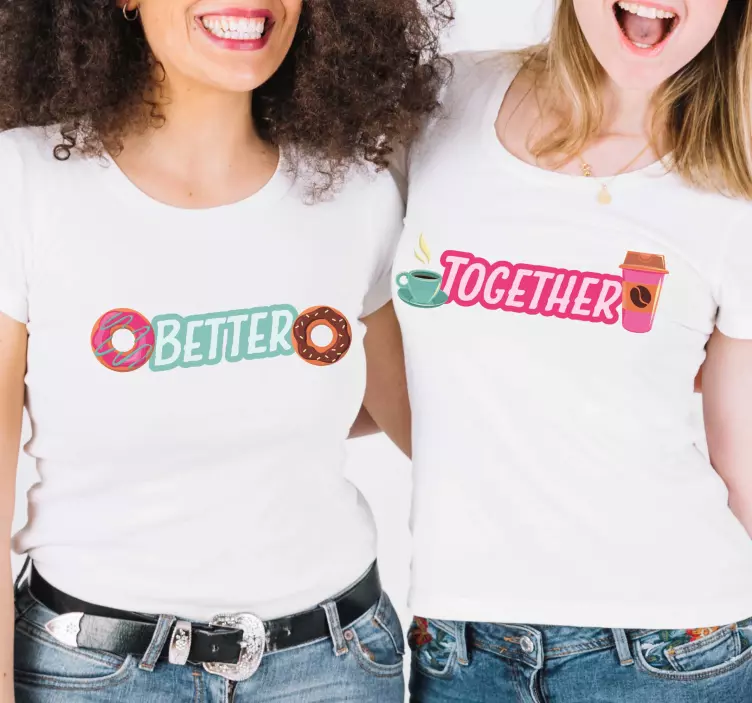 Camisetas parejas Camiseta donas y texto - TenVinilo