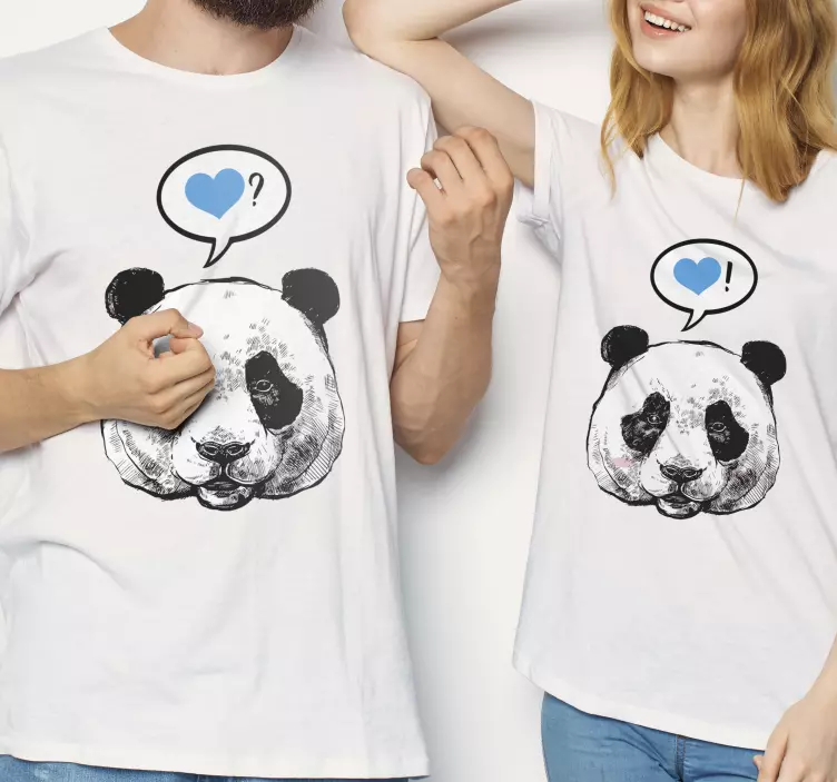Camisetas parejas Panda coqueteando - TenVinilo