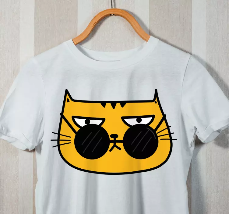 Gato con gafas de sol estilo fresco camiseta personalizada - TenVinilo