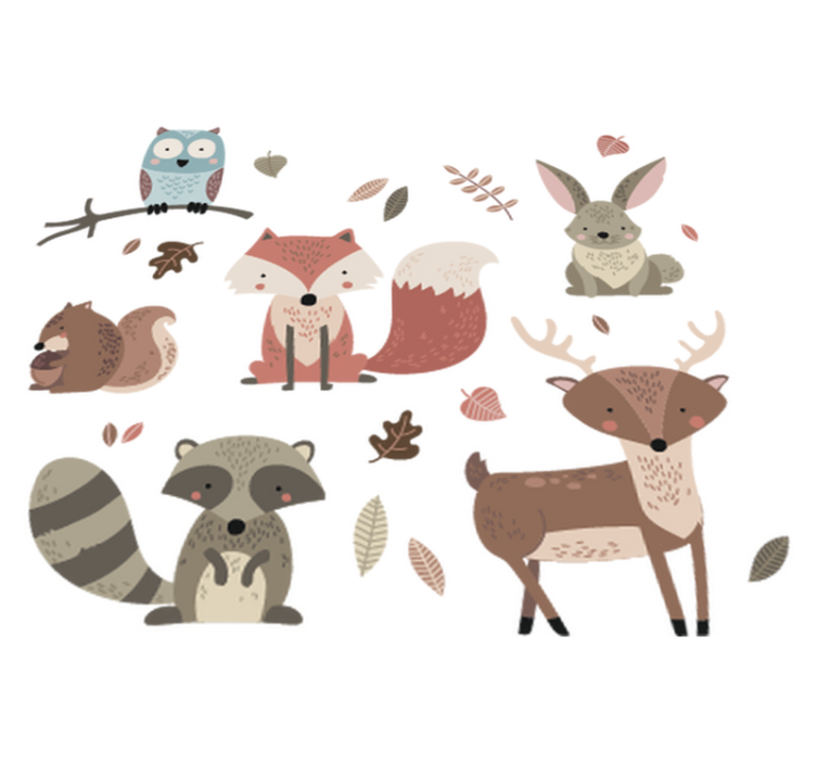 Alfombra vinílica animales estilo otoñal - TenVinilo