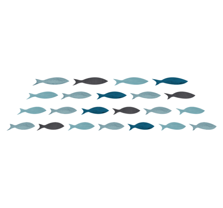 Alfombra vinílica animales siluetas de peces azules - TenVinilo