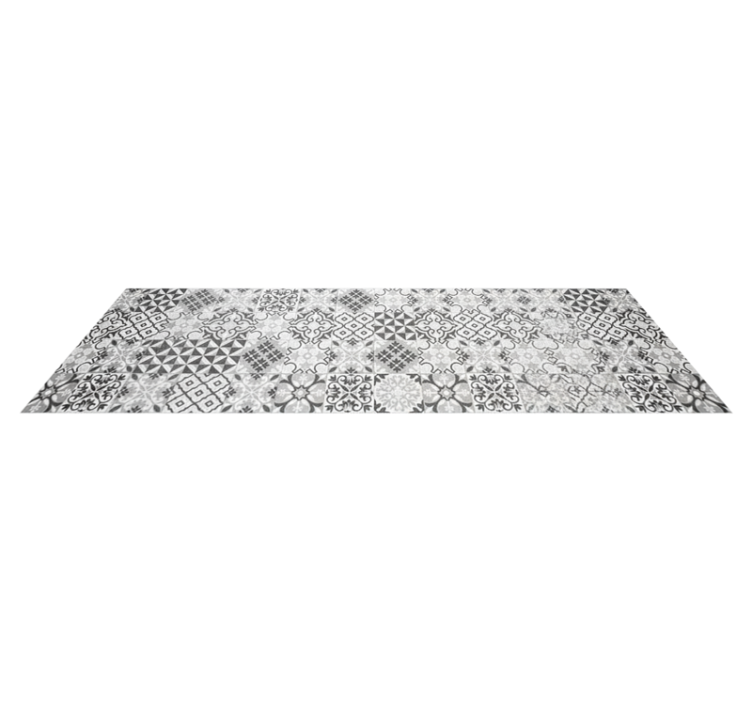 Alfombra vinílica cocina mosaico gris intrincado - TenVinilo