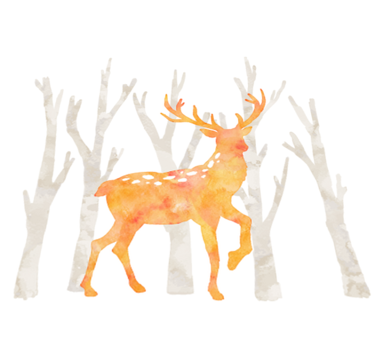 Alfombra vinílica animales estilo ciervo invernal - TenVinilo