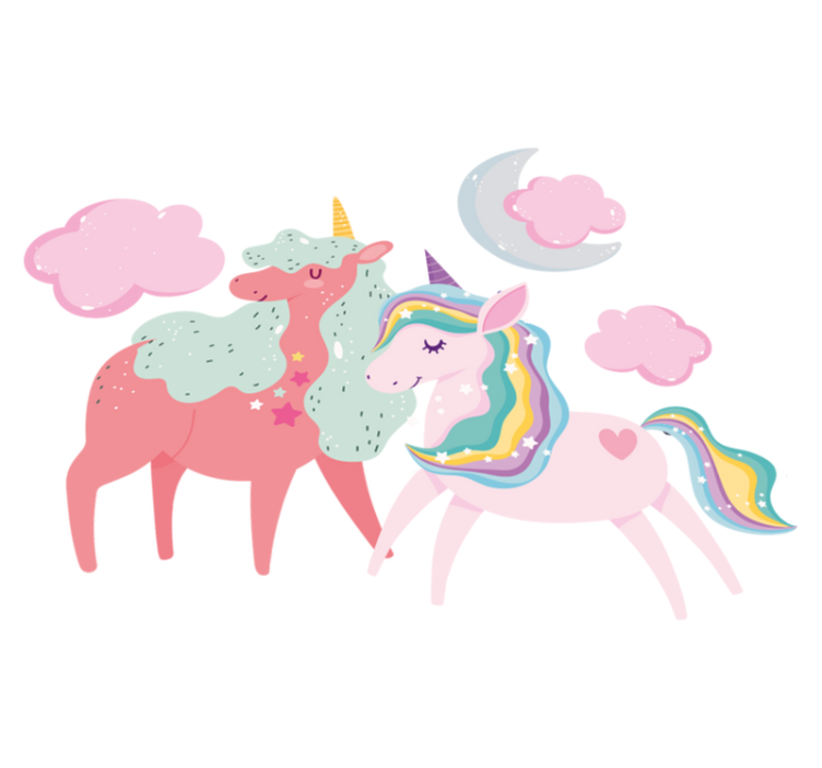 Alfombra vinílica animales unicornio pequeño con yegua - TenVinilo