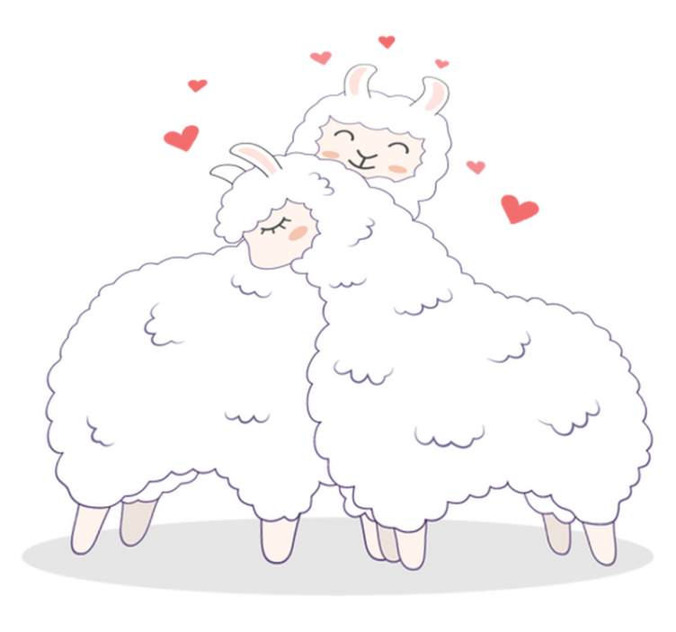 Alfombra vinílica animales adorables llamas - TenVinilo