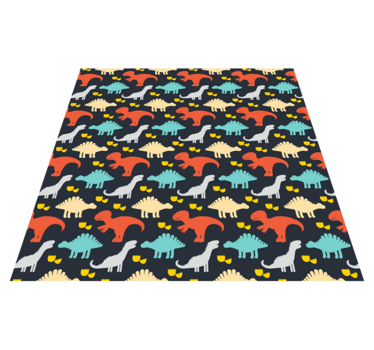 Alfombra vinílica animales patrón de dinosaurios colores - TenVinilo
