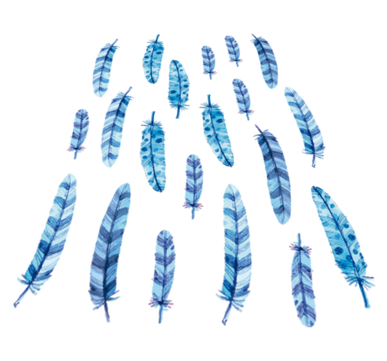 Alfombra vinílica animales plumas azules para niños - TenVinilo