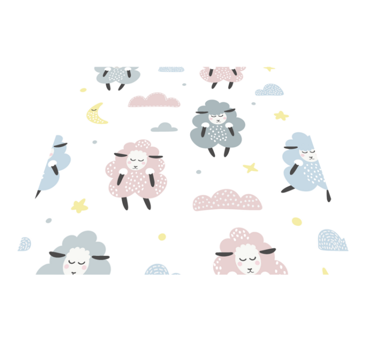 Alfombra vinílica animales patrón de ovejas para niños - TenVinilo