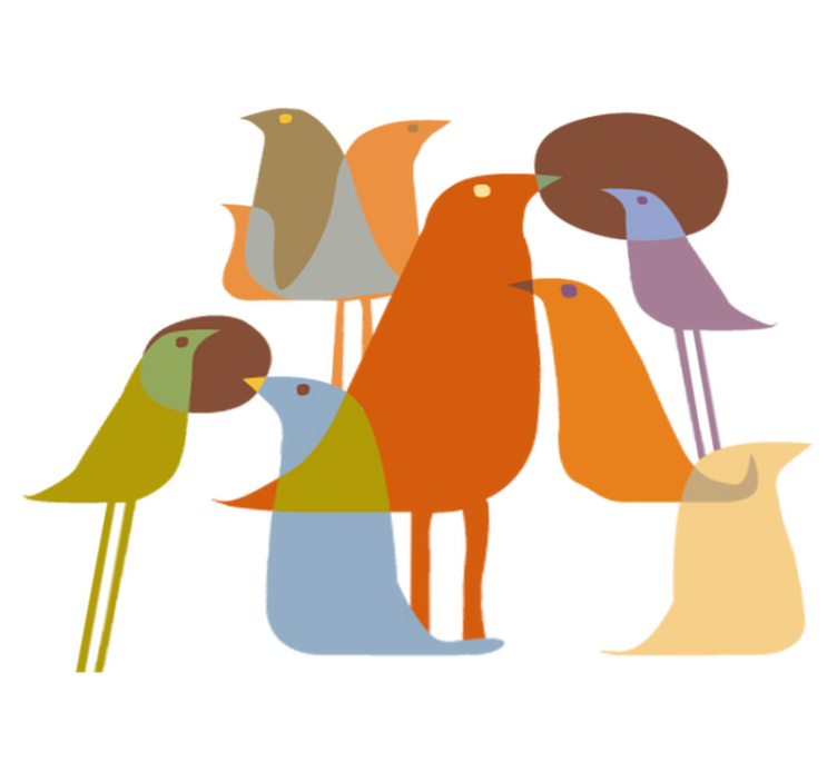 Alfombra vinílica animales estilo minimalista aves - TenVinilo