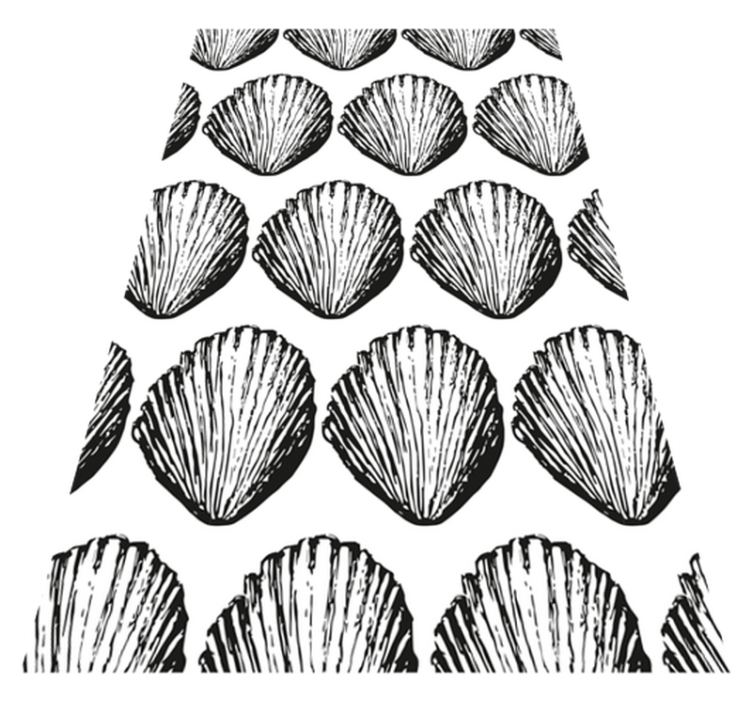 Alfombra vinílica animales patrón de conchas retro - TenVinilo