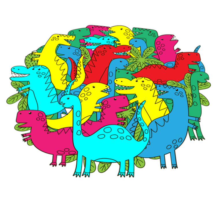 Alfombra vinílica animales dinosaurio colorido para niños - TenVinilo