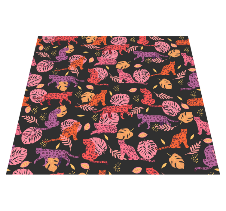 Alfombra vinílica animales estilo tropical y leopardo - TenVinilo