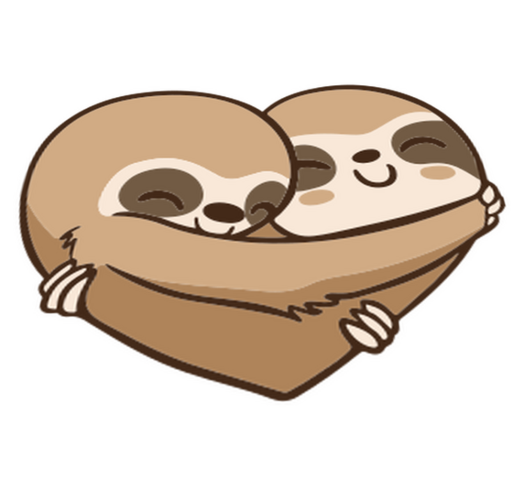 Alfombra vinílica animales corazón perezoso anime - TenVinilo