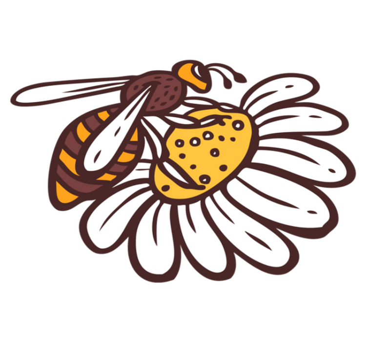 Alfombra vinílica animales abeja sobre flor - TenVinilo