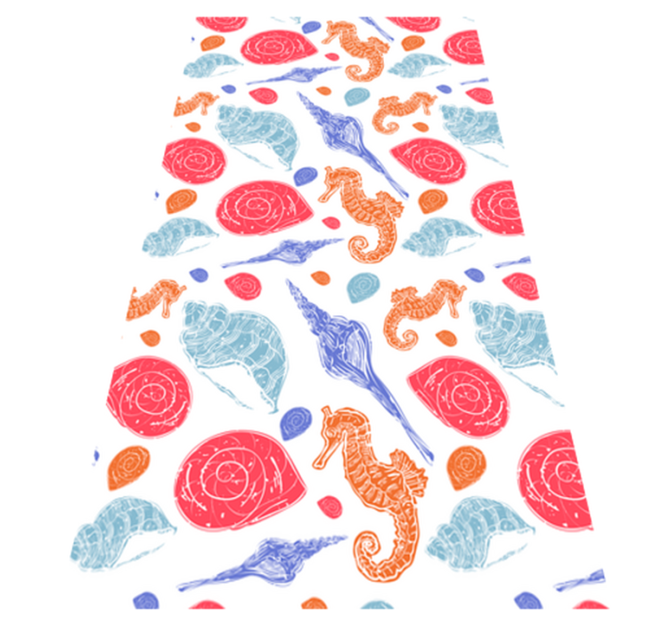 Alfombra vinílica animales baldosas submarinas - TenVinilo