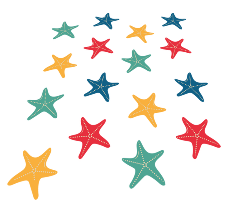 Alfombra vinílica animales estrella de mar colorida - TenVinilo