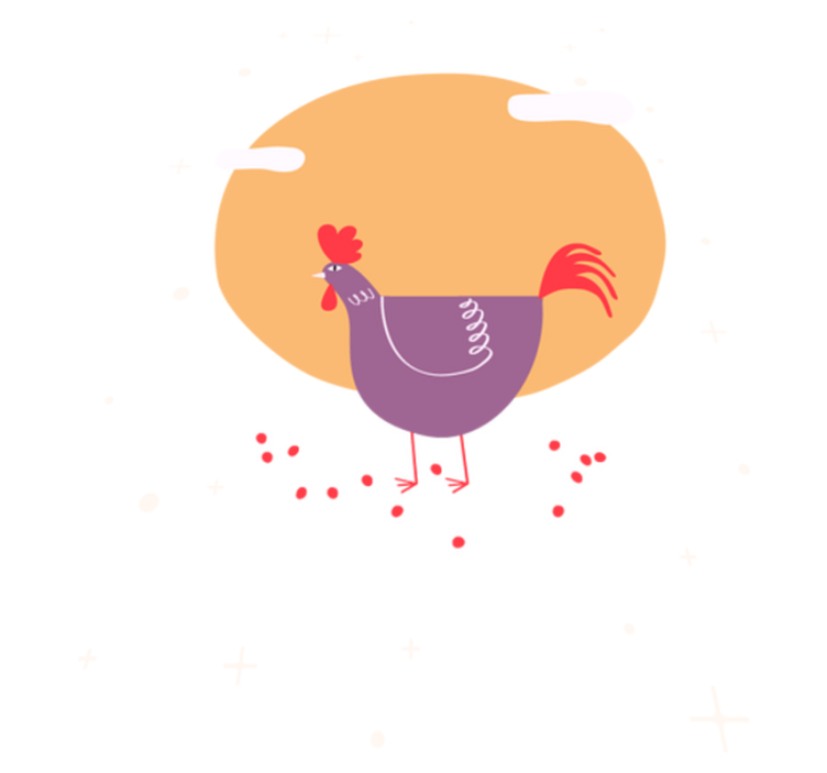 Alfombra vinílica animales gallina encantadora - TenVinilo