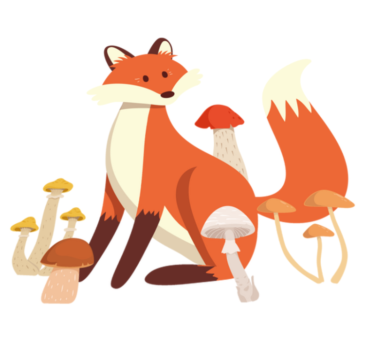 Alfombra vinílica animales arte de zorro caprichoso - TenVinilo