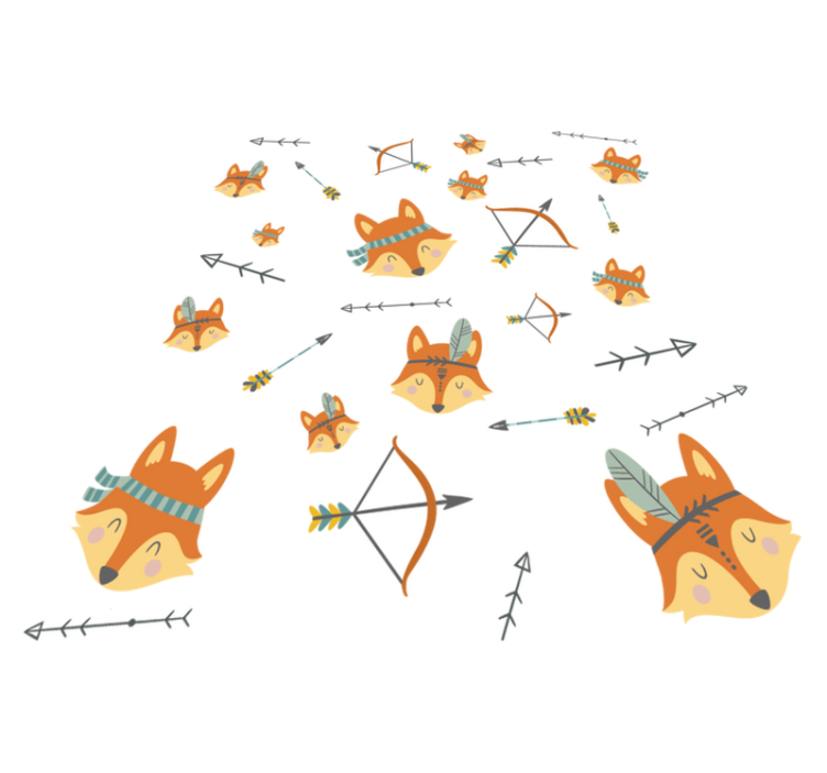 Alfombra vinílica animales caras de zorro feliz - TenVinilo