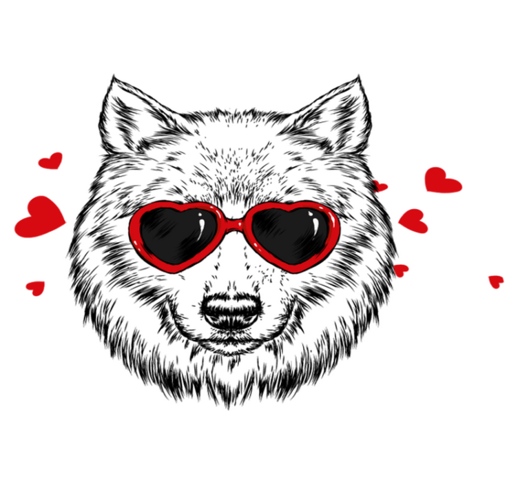 Alfombra vinílica animales emblema lobo juguetón - TenVinilo