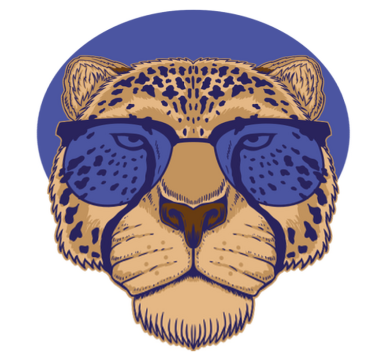 Alfombra vinílica animales leopardo con gafas - TenVinilo