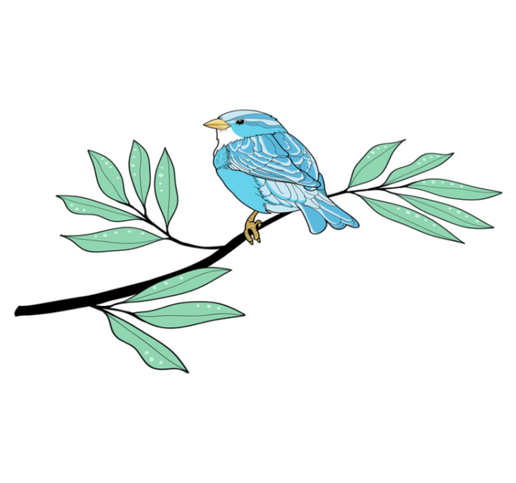 Alfombra vinílica animales aves de plumas azules - TenVinilo