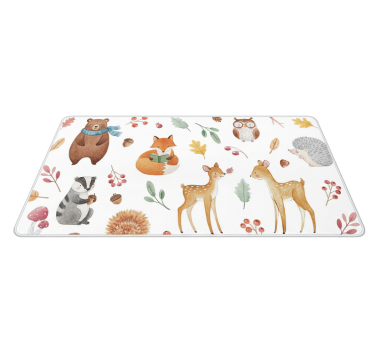 Alfombra vinílica cocina acuarela de bosque encantado - TenVinilo