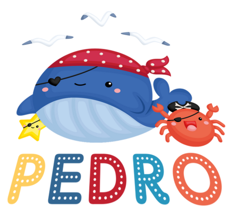 Alfombra vinílica animales ballena pirata linda - TenVinilo