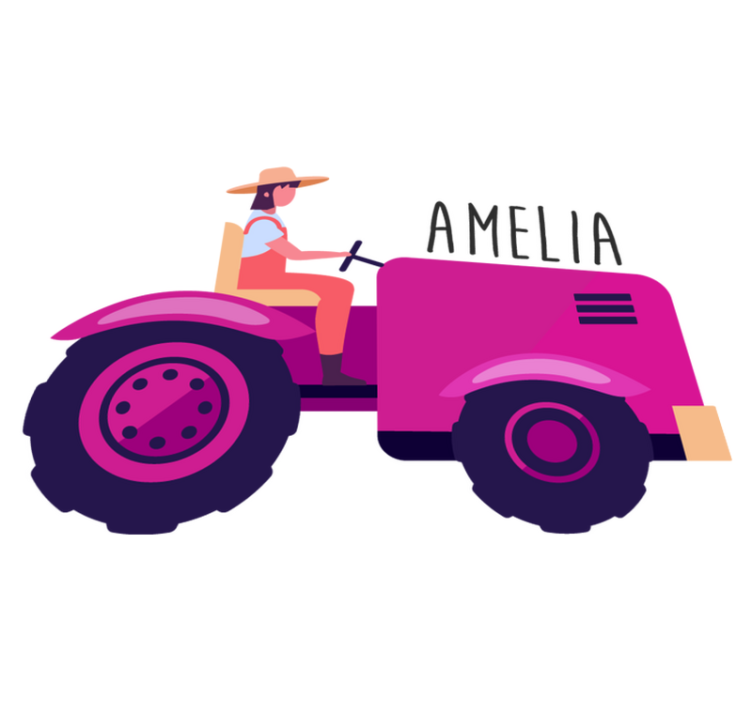 Alfombra vinílica animales aventura personalizada tractor - TenVinilo