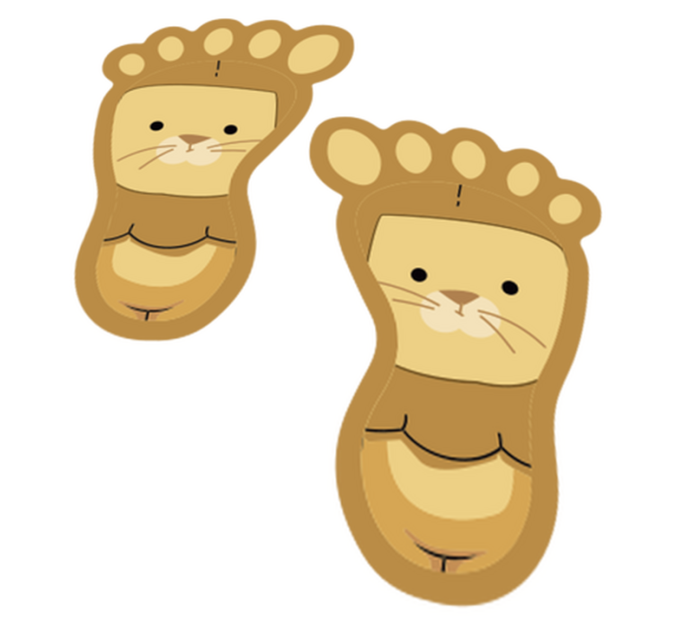 Alfombra vinílica animales huellas de animales adorables - TenVinilo