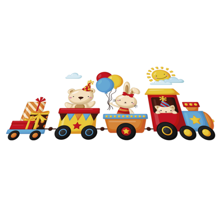 Alfombra vinílica animales tren de animales - TenVinilo