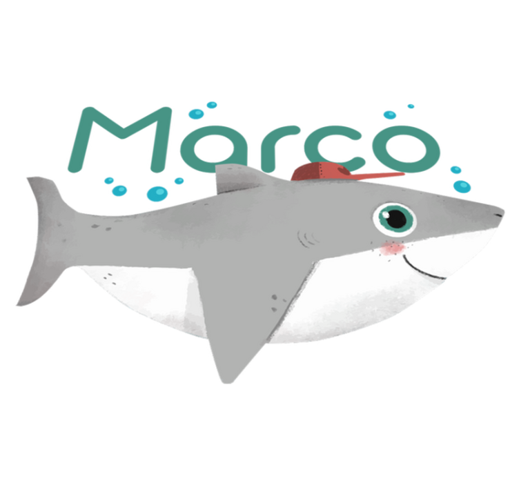 Alfombra vinílica animales tiburón bebé personalizado - TenVinilo