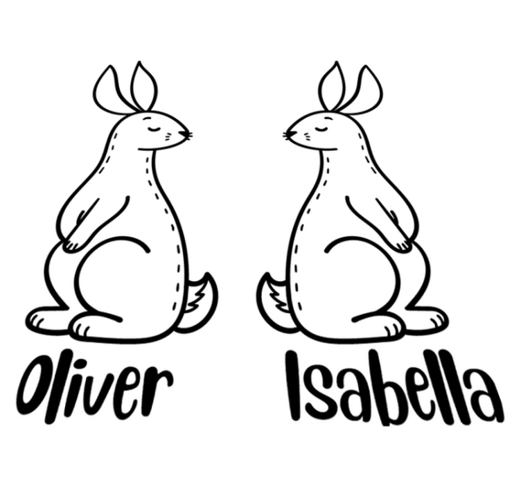 Alfombra vinílica animales con conejitos personalizados - TenVinilo