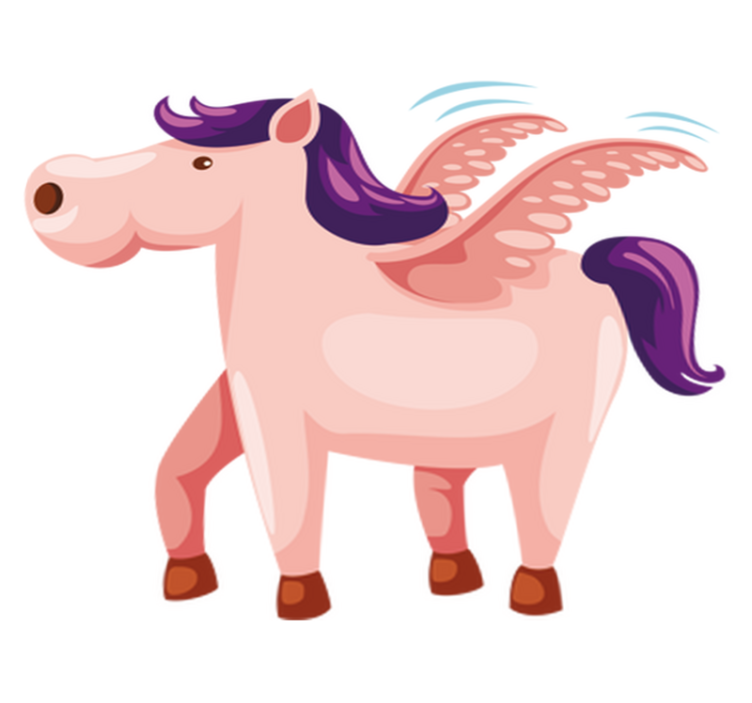 Alfombra vinílica animales pony alado lindo - TenVinilo