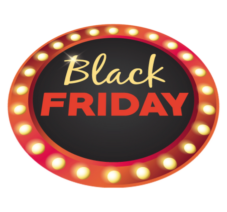 Alfombra vinílica black friday promoción redonda roja - TenVinilo