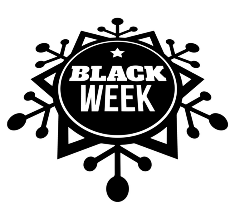 Alfombra vinílica black friday copo de nieve black week - TenVinilo