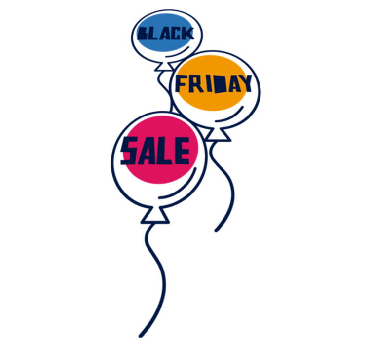 Alfombra vinílica black friday globos de aire coloridos - TenVinilo
